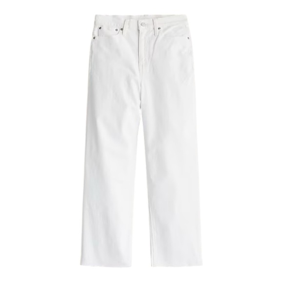 J Crew Slim Wide Leg Jean White Denim Raw Hem Womens Size 29 High Waist Slimming - Picture 4 of 16